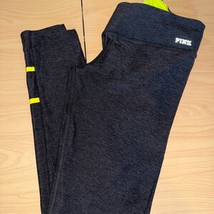 PINK Victoria’s Secret Gray Leggings with Yellow Accents